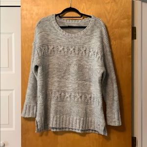Gray, knit sweater